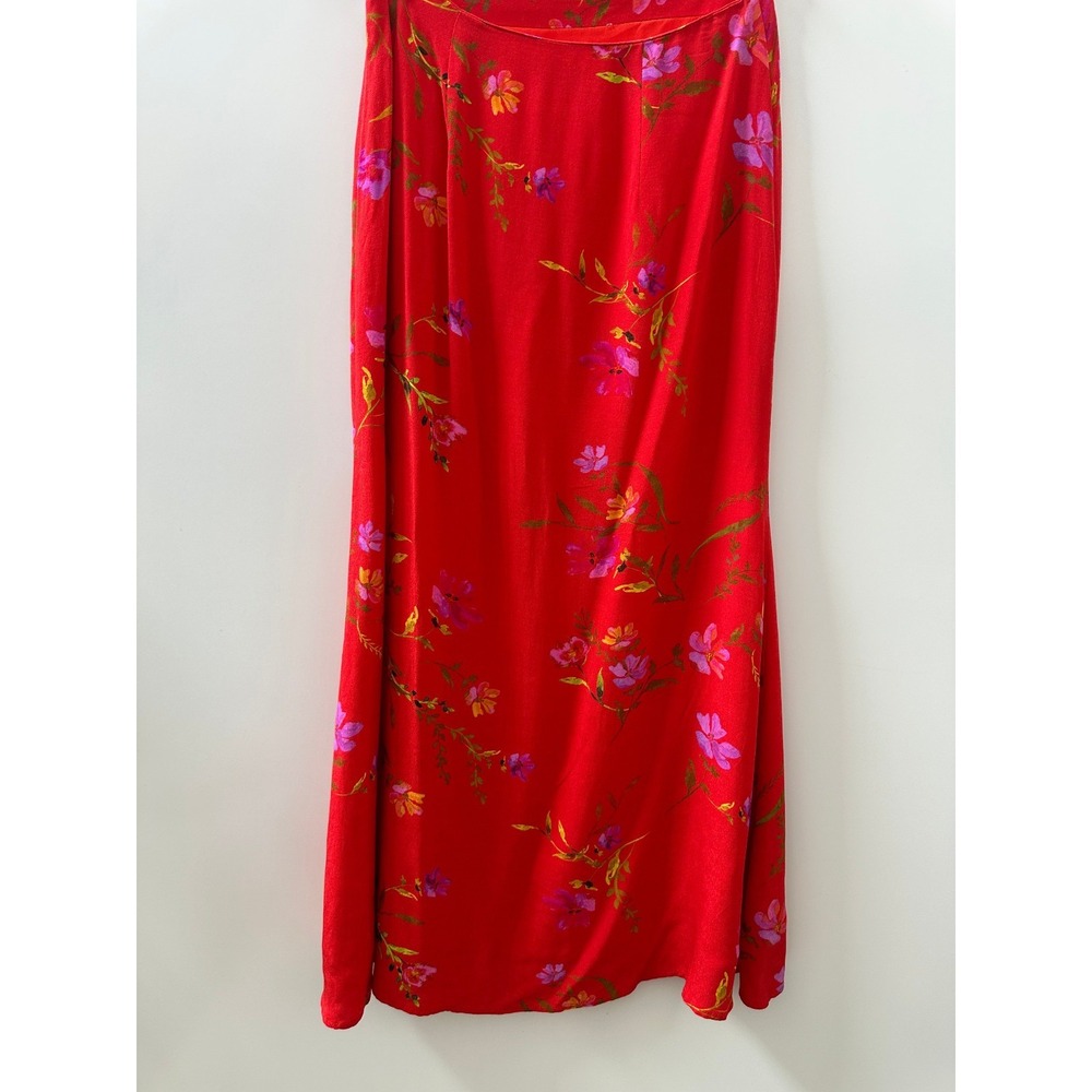 LOVERS + FRIENDS | Red Floral Midi Maxi Skirt Small Romantic Elegant Feminine - Picture 9 of 10